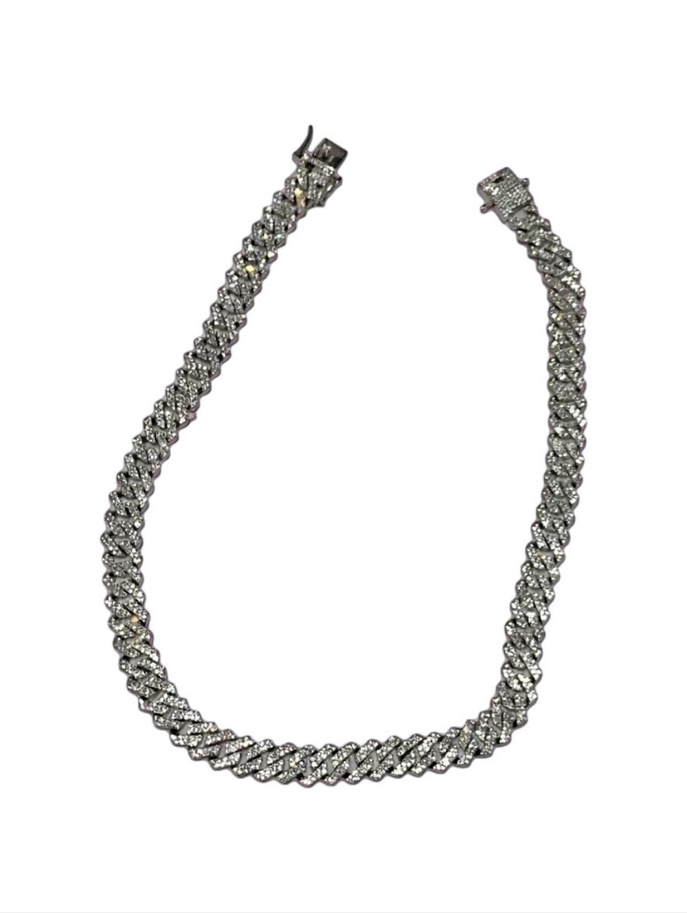 20" 11mm Iced Cuban Link Chain Silver-Plated ICEETHON MAISON Mens  CZ Necklace - Picture 6 of 6